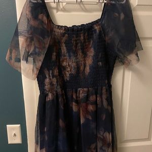 Baltic Born Cassandra Tulle Maxi Dress | Dark Blue Floral